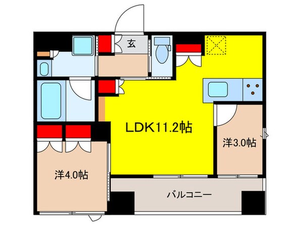 ﾗｲｵﾝｽﾞﾌｫｰｼｱ中央ＭＩＮＡＴＯの物件間取画像